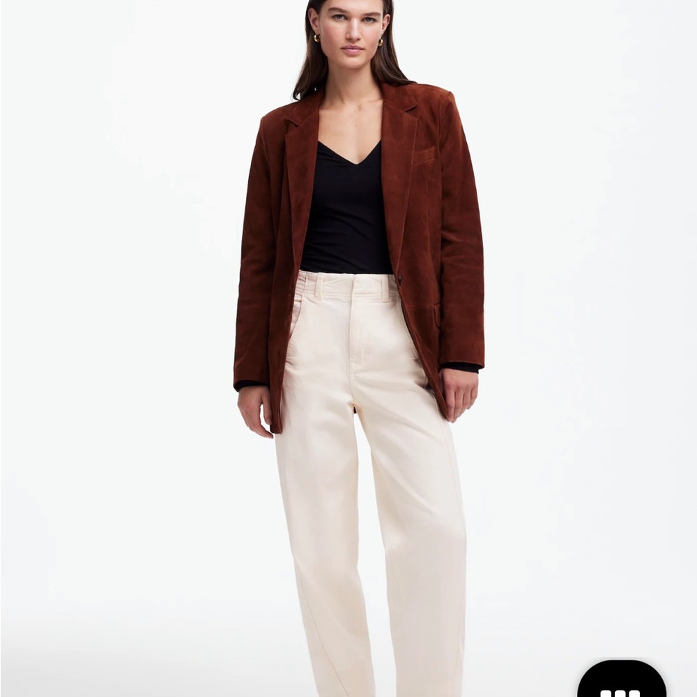 New Madewell Tapered Denim Trousers in vintage ivory size 28(missing button) - Picture 6 of 7